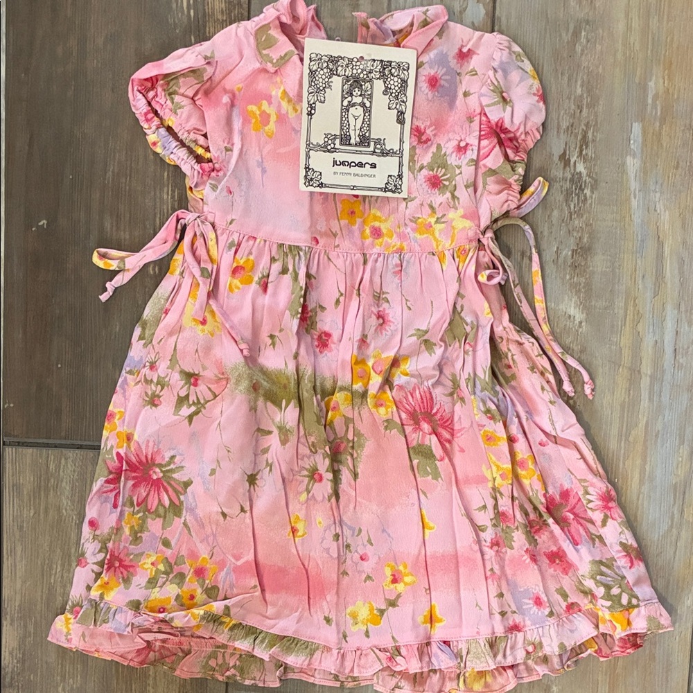 Pink Floral Kids Dress